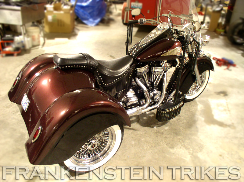 Frankenstein Trike kit on Indian with Indian style body Picture